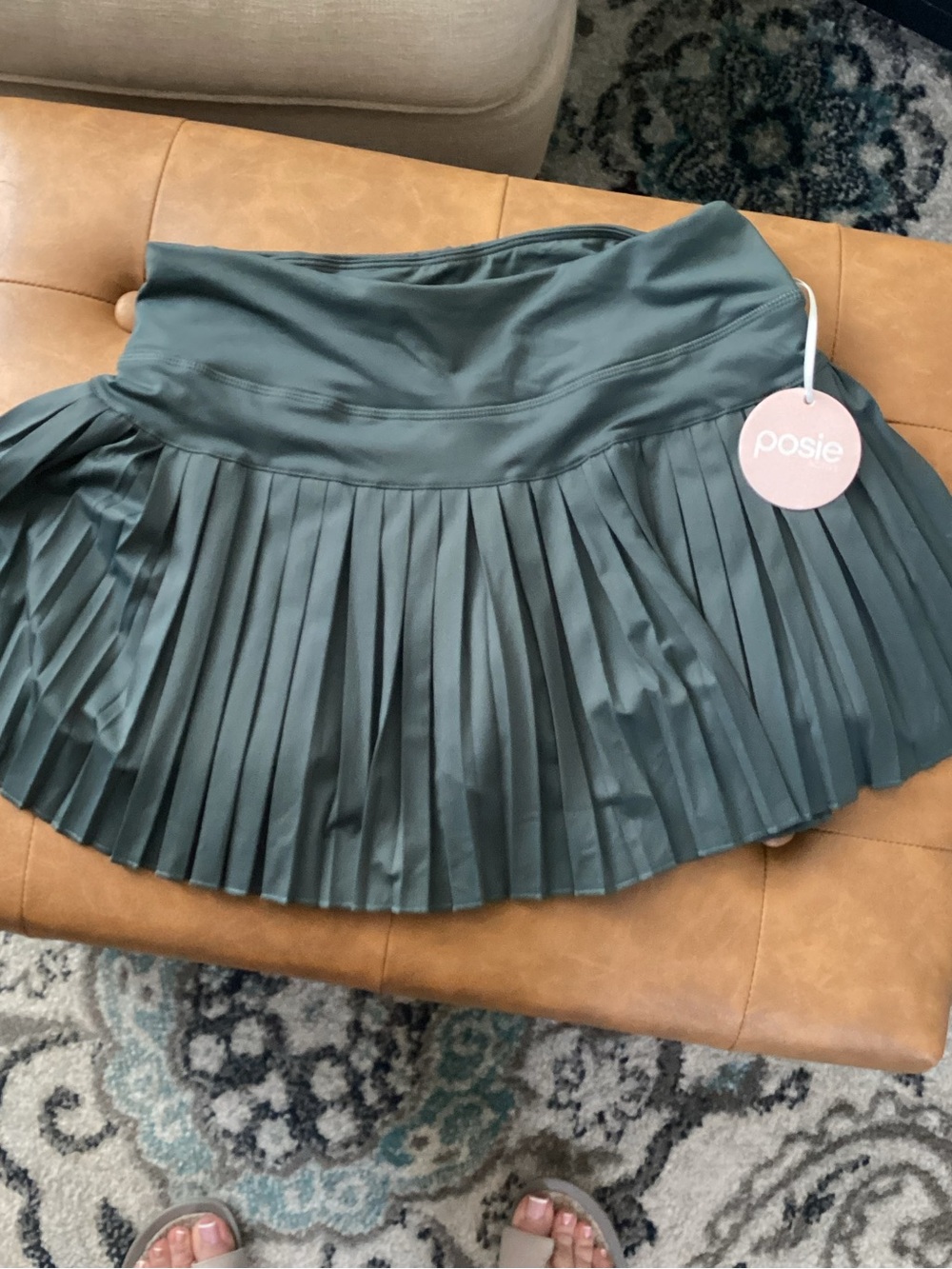 Posie Dark Green Pleated Skort